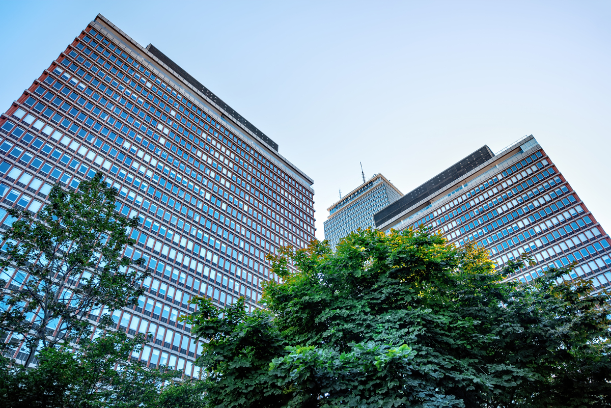 Close-Up-on-Prudential-Building-in-Boston-Construction-Materials