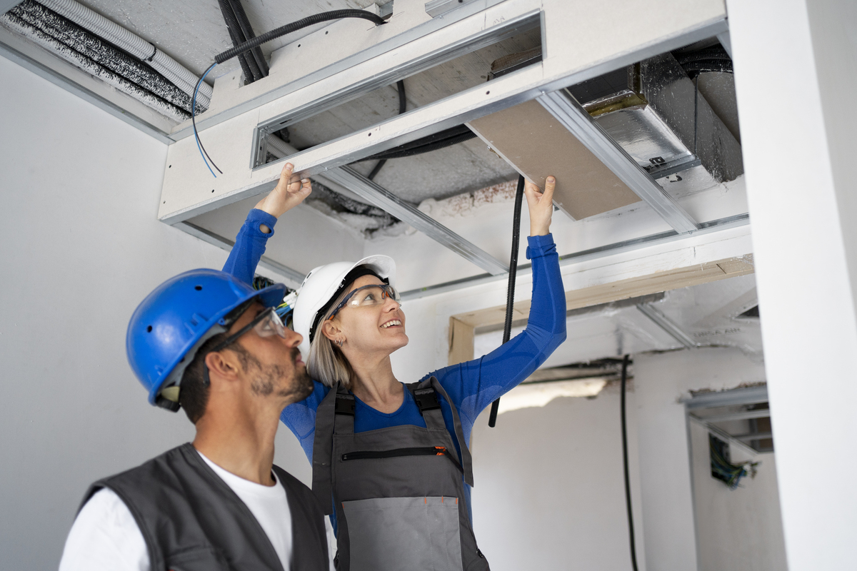 People-working-on-HVAC-in-Building