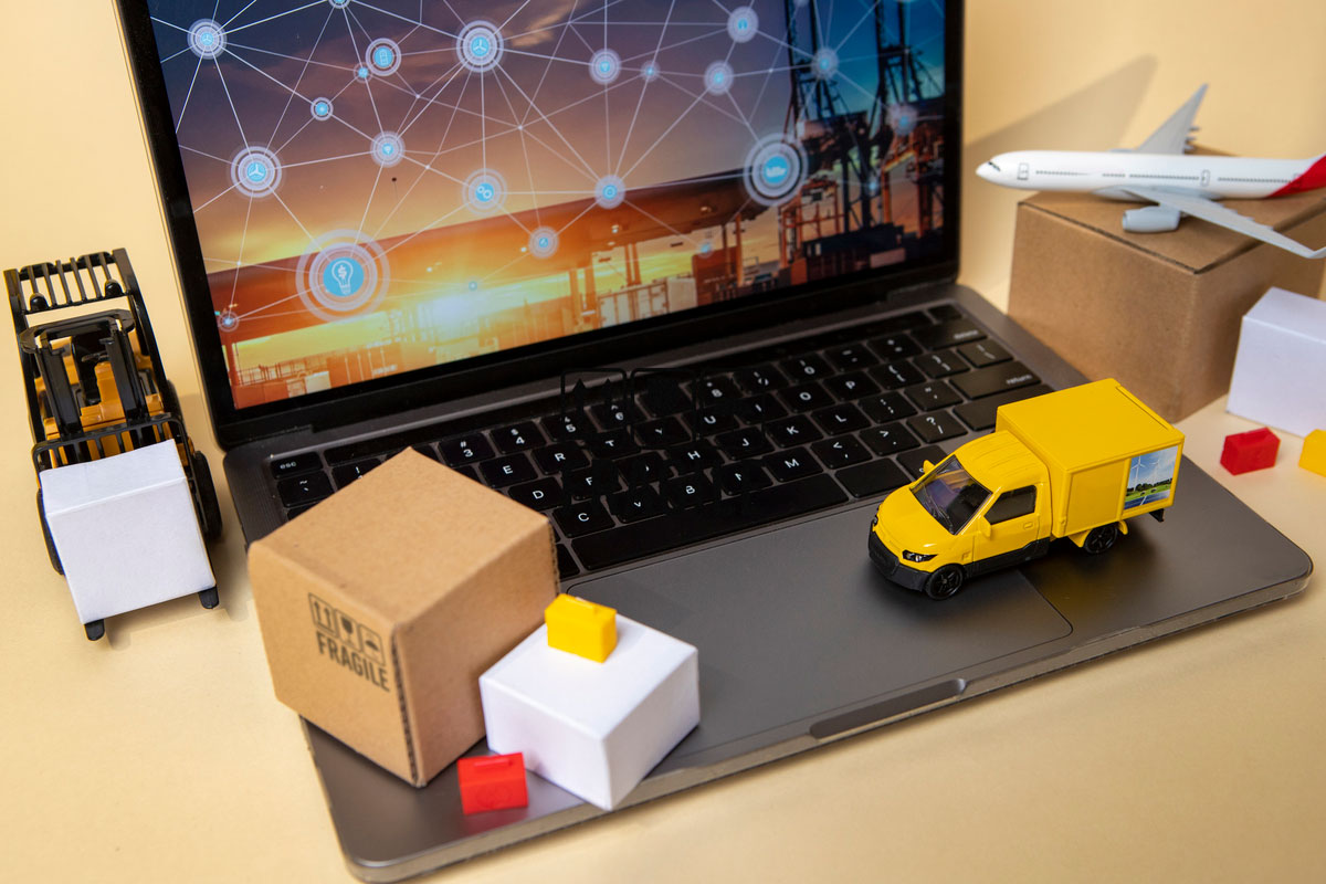 vehicles-laptop-supply-chain-representation-Site-Logistics-in-Construction