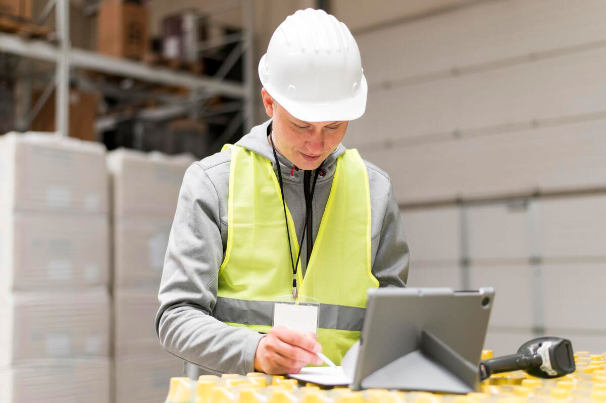 medium-shot-man-working-with-tablet-Site-Logistics-in-Construction