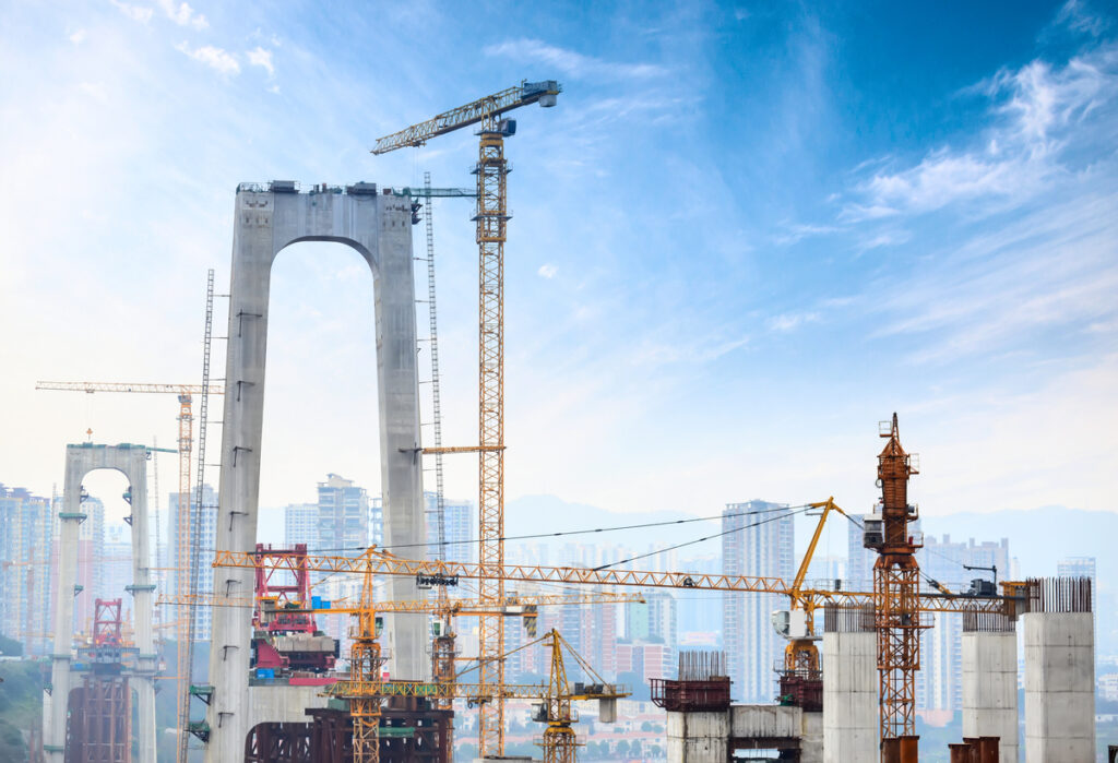 Construction-Company-in-Denmark-construction-tall-concrete-pylon-bridge-using-tower-crane