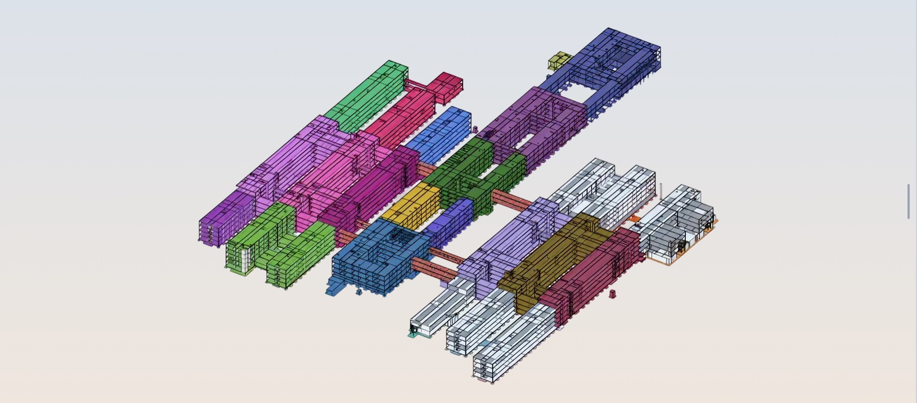 3D BIM model coloured